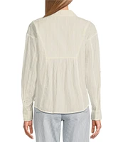 Westbound Petite Size Roll Tab 3/4 Sleeve Point Collar Henley Top