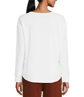 Westbound Petite Size Round Neck Long Sleeve Knit Tee Shirt