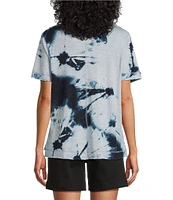 Westbound Petite Size Shibori Storm Short Sleeve Crew Neck Top