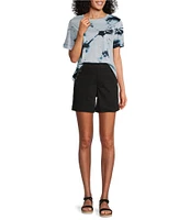 Westbound Petite Size Shibori Storm Short Sleeve Crew Neck Top