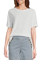 Westbound Petite Size Short Sleeve Crew Neck Top