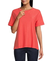 Westbound Petite Size Short Sleeve Crew Neck Top