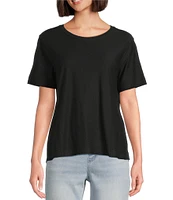 Westbound Petite Size Short Sleeve Crew Neck Top