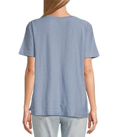 Westbound Petite Size Short Sleeve Crew Neck Top