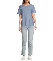 Westbound Petite Size Short Sleeve Crew Neck Top