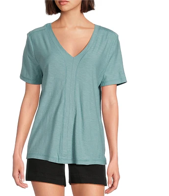 Westbound Petite Size Short Sleeve V-Neck Top
