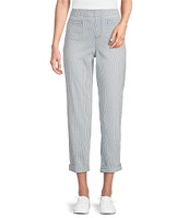 Westbound Petite Size the HIGH RISE fit Crop Pull-On Stripe Pants
