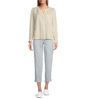 Westbound Petite Size the HIGH RISE fit Crop Pull-On Stripe Pants