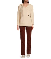 Westbound Petite Size the PARK AVE fit Corduroy Mid Rise Straight Leg Pant