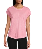 Westbound Petite Size Twist Sleeve Crew Neck Top