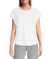 Westbound Petite Size Twist Sleeve Crew Neck Top