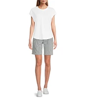 Westbound Petite Size Twist Sleeve Crew Neck Top