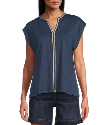 Westbound Petite Size V-Neck Cap Sleeve Top