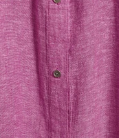 Westbound Plus Size 3/4 Roll-Tab Sleeve Point Collar Y-Neck Button Front Shirt