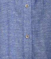 Westbound Plus Size 3/4 Roll-Tab Sleeve Point Collar Y-Neck Button Front Shirt