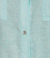 Westbound Plus Size 3/4 Roll-Tab Sleeve Point Collar Y-Neck Button Front Shirt