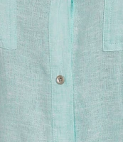 Westbound Plus Size 3/4 Roll-Tab Sleeve Point Collar Y-Neck Button Front Shirt