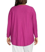 Westbound Plus Size 3/4 Sleeve Knit Crew Neck Top