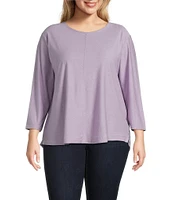 Westbound Plus Size 3/4 Sleeve Knit Crew Neck Top