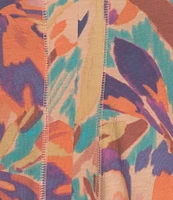 Westbound Plus Size Brushstroke Blossom Floral Short Short V-Neck Top