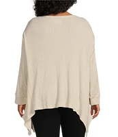 Westbound Plus Size Long Sleeve Crew Neck Asymmetrical Hem Top