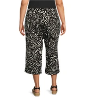 Westbound Plus Size Crop Graphic Linen Blend Pants