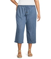Westbound Plus Size Cotton Lyocell Crop Pull-On Pants
