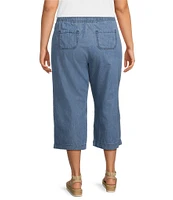 Westbound Plus Size Cotton Lyocell Crop Pull-On Pants