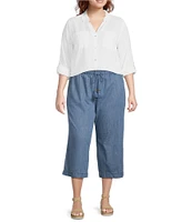 Westbound Plus Size Cotton Lyocell Crop Pull-On Pants
