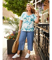 Westbound Plus Size Cotton Lyocell Crop Pull-On Pants
