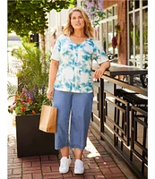 Westbound Plus Size Cotton Lyocell Crop Pull-On Pants