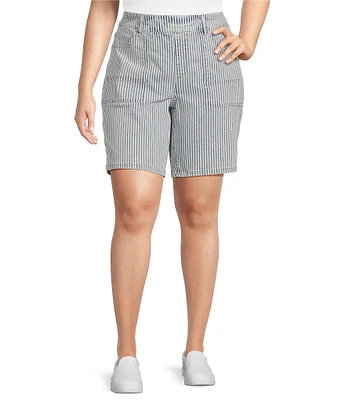Westbound Plus Size High Rise Bermuda Porkchop Pockets Shorts