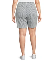 Westbound Plus Size High Rise Bermuda Porkchop Pockets Shorts