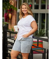 Westbound Plus Size High Rise Bermuda Porkchop Pockets Shorts