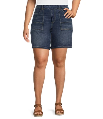 Westbound Plus Size High Rise Porkchop Pockets Bermuda Shorts