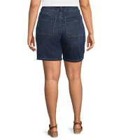 Westbound Plus Size High Rise Porkchop Pockets Bermuda Shorts
