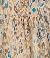 Westbound Plus Size Ikat Animal Short Short V-neck Top