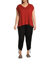 Westbound Plus Size Knit Short Sleeve V-Neck Top