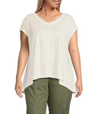 Westbound Plus Size Knit Short Sleeve V-Neck Top