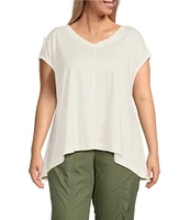 Westbound Plus Size Knit Short Sleeve V-Neck Top