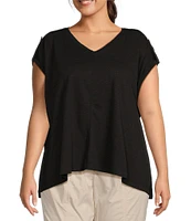 Westbound Plus Size Knit Short Sleeve V-Neck Top