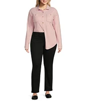 Westbound Plus Size Long Sleeve Collared Button Front Top