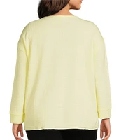 Westbound Plus Size Long Sleeve Henley Neck Top