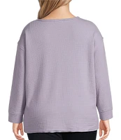 Westbound Plus Size Long Sleeve Henley Neck Top