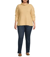 Westbound Plus Size Long Sleeve Mock Neck Side Zip Sweater