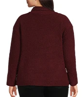 Westbound Plus Size Long Sleeve Mock Neck Side Zip Sweater