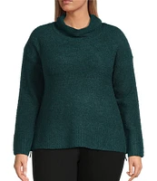 Westbound Plus Size Long Sleeve Mock Neck Side Zip Sweater