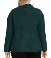 Westbound Plus Size Long Sleeve Mock Neck Side Zip Sweater