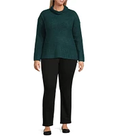 Westbound Plus Size Long Sleeve Mock Neck Side Zip Sweater