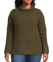 Westbound Plus Size Long Sleeve Mock Neck Side Zip Sweater